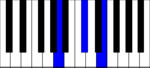 A major piano chord